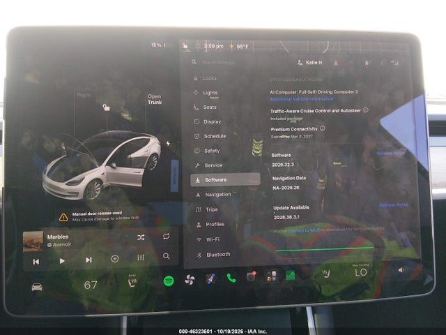 46323601 :رقم المزاد ، 5YJ3E1EA6LF745864 vin ، 2020 Tesla Model 3 Standard Range Plus Rear-wheel Drive/standard Range Rear-wheel Drive مزاد بيع