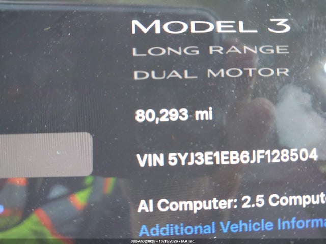 Продаж на аукціоні авто 2018 Tesla Model 3 Long Range/performance, vin: 5YJ3E1EB6JF128504, номер лоту: 46323825