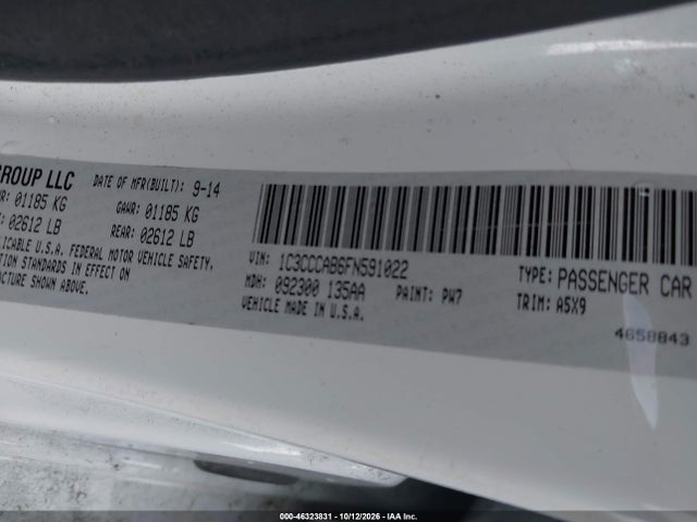 Продаж на аукціоні авто 2015 Chrysler 200 Limited, vin: 1C3CCCAB6FN591022, номер лоту: 46323831