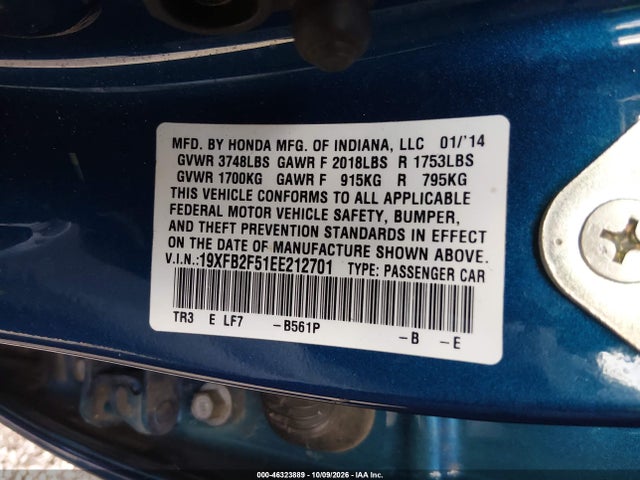 19XFB2F51EE212701 Honda Civic Lx
