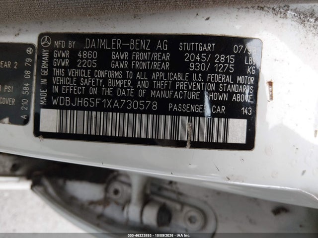 Продажа на аукционе авто 1999 Mercedes-benz E 320, vin: WDBJH65F1XA730578, номер лота: 46323893