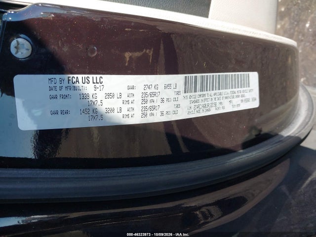 2018 Chrysler Pacifica L მანქანა იყიდება აუქციონზე, vin: 2C4RC1AG8JR122192, აუქციონის ნომერი: 46323973