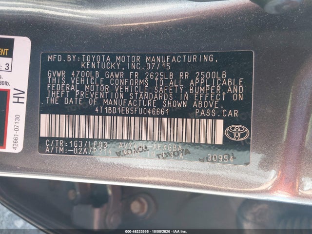 Продажа на аукционе авто 2015 Toyota Avalon Hybrid Xle Premium, vin: 4T1BD1EB5FU046661, номер лота: 46323995