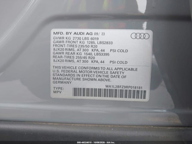 WA1L2BFZ9RP018181 Audi Q4 E-tron Premium Plus 50 Quattro