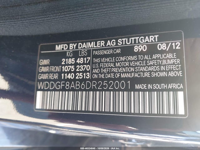 Aukcja sprzedaży 2013 Mercedes-benz C 300 Sport 4matic, vin: WDDGF8AB6DR252001, numer aukcji: 46324048