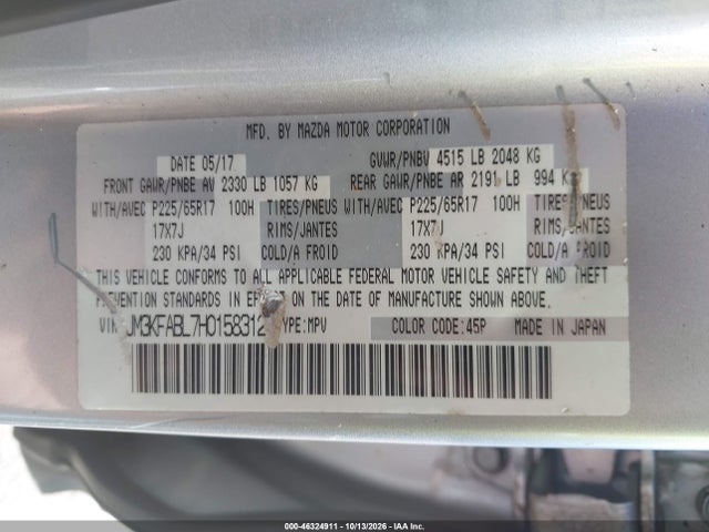 JM3KFABL7H0158312 Mazda CX-5 SPORT