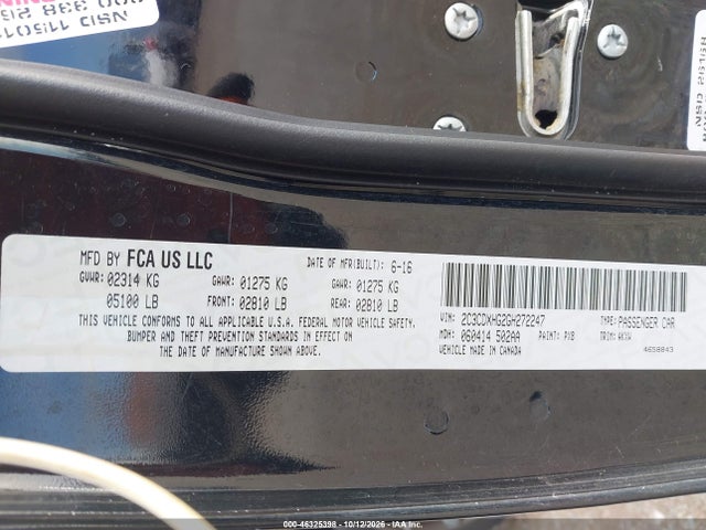 2C3CDXHG2GH272247 Dodge Charger Sxt