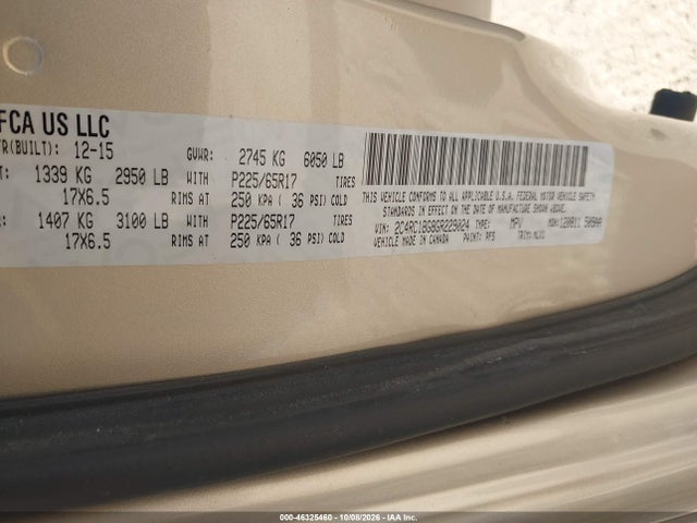 46325460 :رقم المزاد ، 2C4RC1BG8GR229024 vin ، 2016 Chrysler Town & Country Touring مزاد بيع