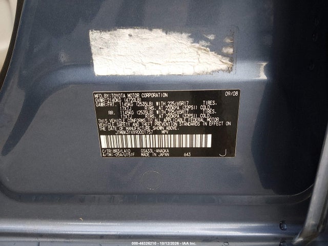Продаж на аукціоні авто 2009 Toyota Rav4 Limited V6, vin: JTMBK31VX9D001757, номер лоту: 46326210