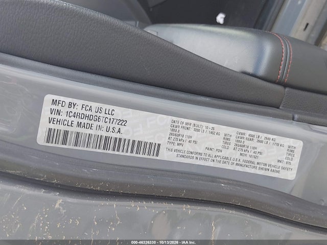 Aukcja sprzedaży 2026 Dodge Durango Gt Rwd, vin: 1C4RDHDG6TC177222, numer aukcji: 46326330