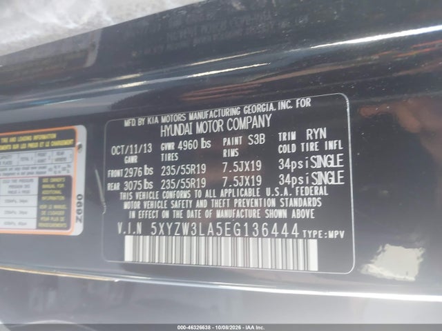 5XYZW3LA5EG136444 Hyundai Santa Fe Sport 2.0l Turbo