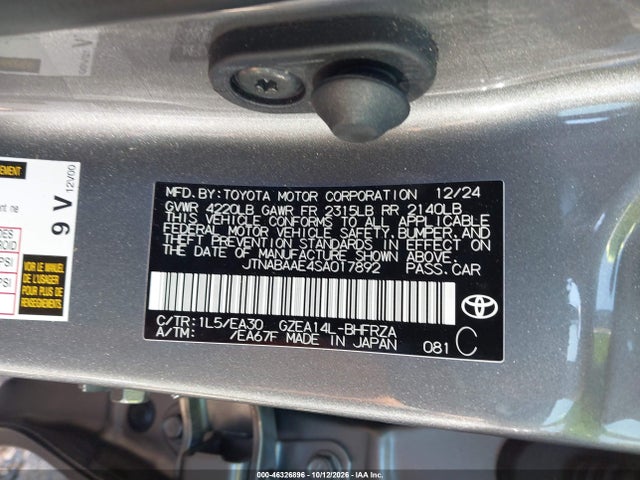 Продаж на аукціоні авто 2025 Toyota Gr Corolla Premium Plus, vin: JTNABAAE4SA017892, номер лоту: 46326896