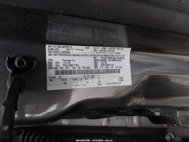 2014 Ford C-max Hybrid Sel მანქანა იყიდება აუქციონზე, vin: 1FADP5BU4EL504928, აუქციონის ნომერი: 46327006