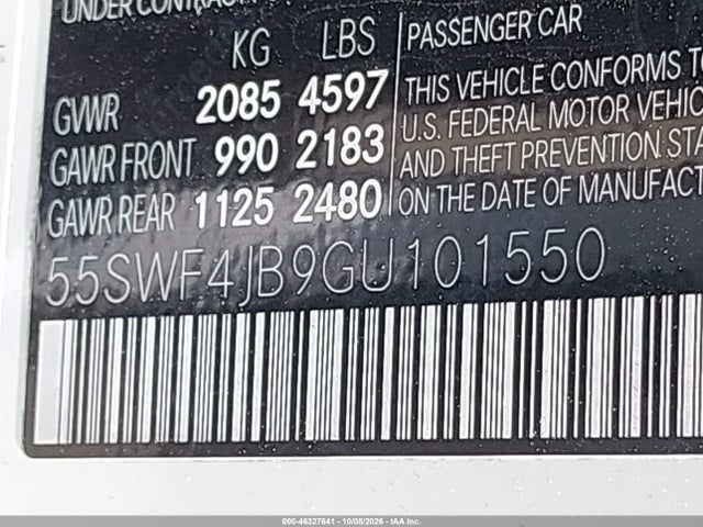 55SWF4JB9GU101550 Mercedes-Benz C 300 Luxury