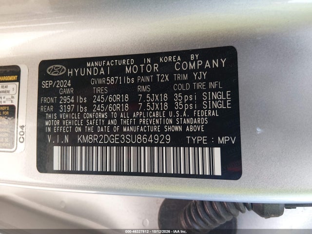 Hyundai Palisade Sel 2025 KM8R2DGE3SU864929 Image 9
