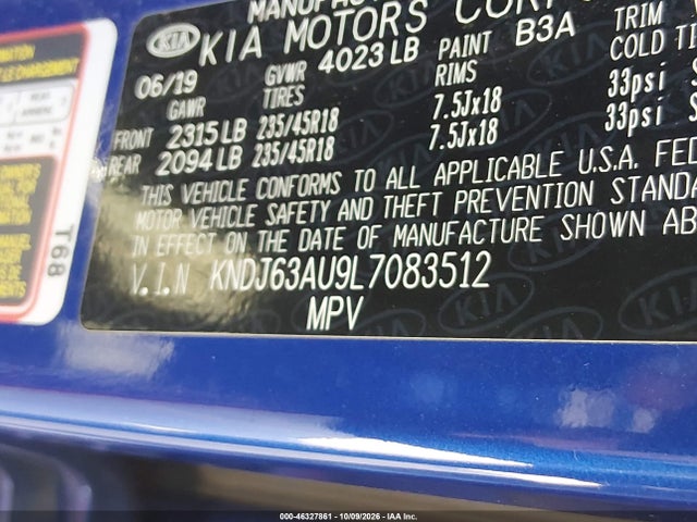 46327861 :رقم المزاد ، KNDJ63AU9L7083512 vin ، 2020 Kia Soul Gt-line مزاد بيع