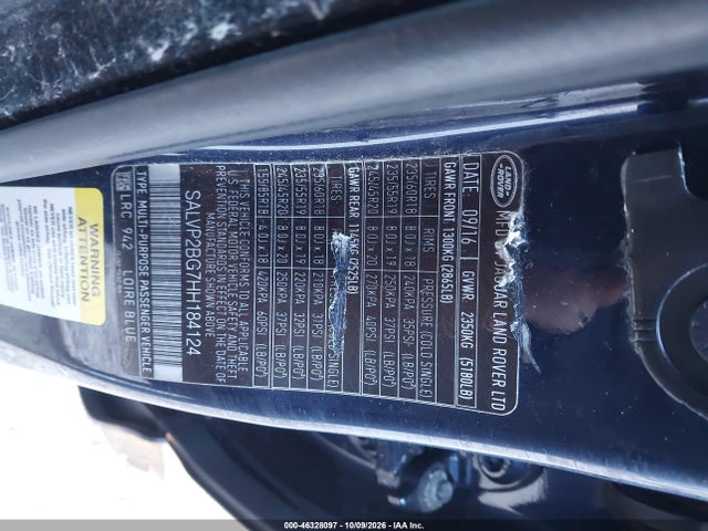 Продажа на аукционе авто 2017 Land Rover Range Rover Evoque Se/se Premium, vin: SALVP2BG7HH184124, номер лота: 46328097
