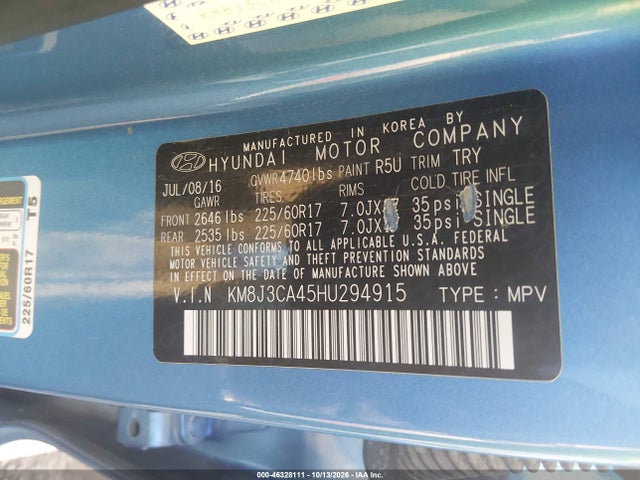 Hyundai TUCSON SE 2017 KM8J3CA45HU294915 Image 9