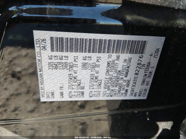 Auction sale of the 2026 Nissan Rogue Sl, vin: 5N1BT3CA3TC822876, lot number: 46328153