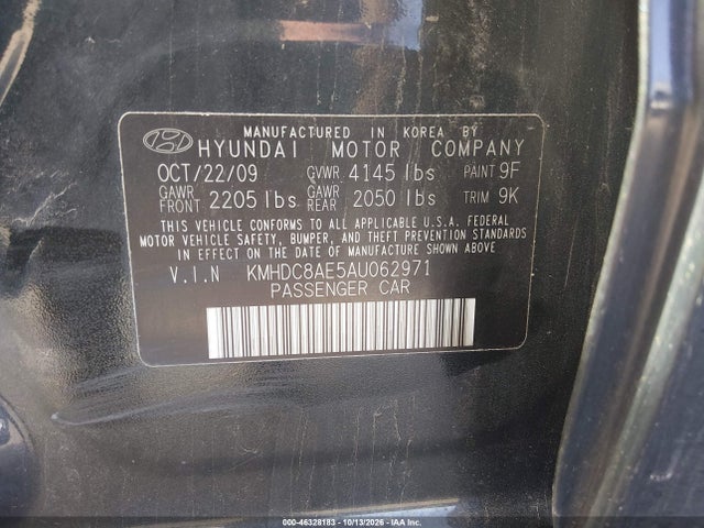 46328183 :رقم المزاد ، KMHDC8AE5AU062971 vin ، 2010 Hyundai Elantra Touring Se مزاد بيع