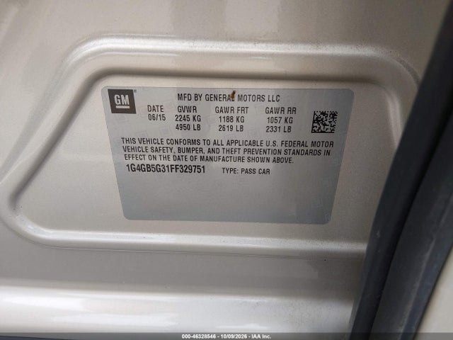 Buick Lacrosse Leather 2015 1G4GB5G31FF329751 Image 9