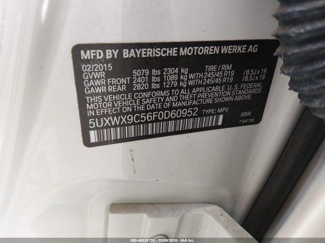 5UXWX9C56F0D60952 BMW X3 Xdrive28i