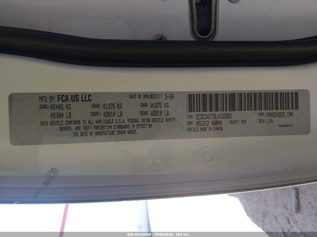 Продажа на аукционе авто 2020 Dodge Charger R/t Rwd, vin: 2C3CDXCT9LH162861, номер лота: 46328859