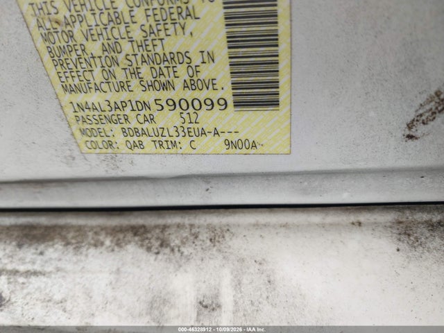 Продаж на аукціоні авто 2013 Nissan Altima 2.5 Sv, vin: 1N4AL3AP1DN590099, номер лоту: 46328912