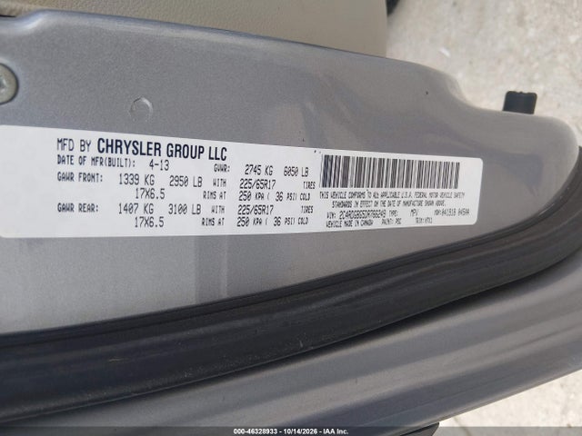 2013 Dodge Grand Caravan Se მანქანა იყიდება აუქციონზე, vin: 2C4RDGBG5DR766249, აუქციონის ნომერი: 46328933