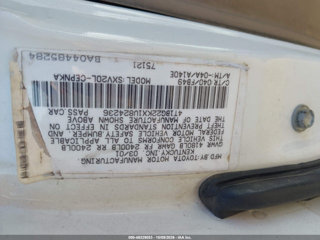 Aukcja sprzedaży 2001 Toyota Camry Le, vin: 4T1BG22KX1U824236, numer aukcji: 46329053