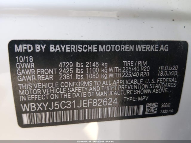 BMW X2 Xdrive28i 2018 WBXYJ5C31JEF82624 Image 9