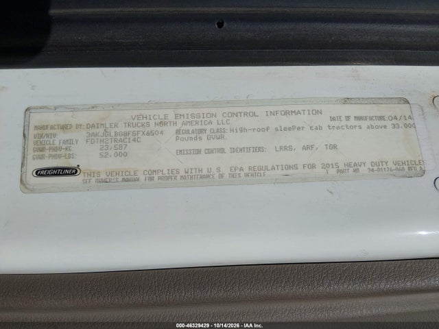 Freightliner Cascadia 125 2015 3AKJGLBG8FSFX6504 Image 8