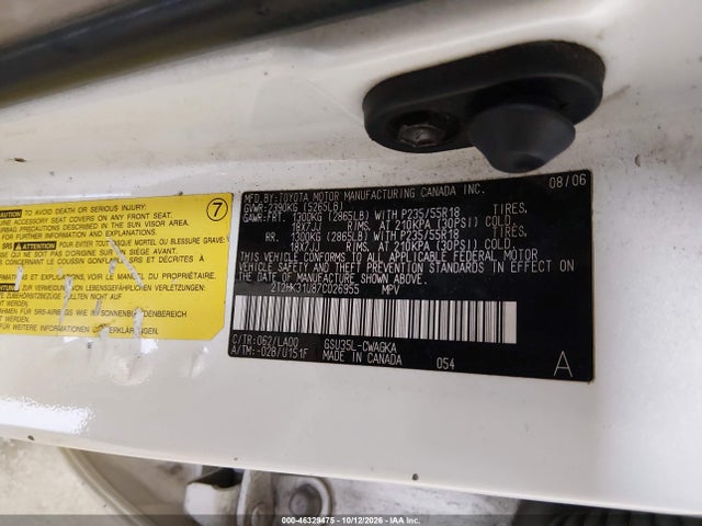 Aukcja sprzedaży 2007 Lexus Rx 350, vin: 2T2HK31U87C026955, numer aukcji: 46329475