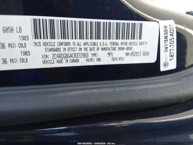 Продаж на аукціоні авто 2012 Dodge Grand Caravan Se/avp, vin: 2C4RDGBG4CR372983, номер лоту: 46329552