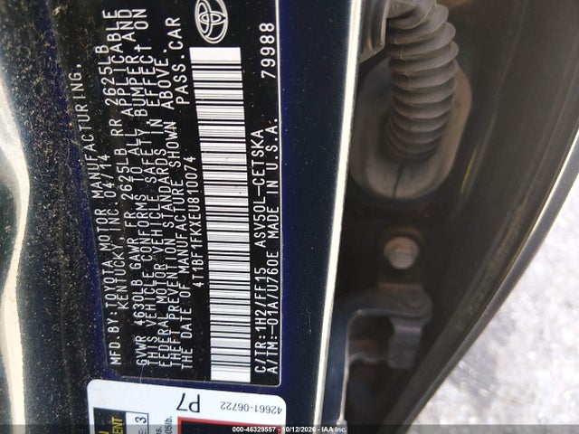 Toyota CAMRY SE 2014 4T1BF1FKXEU810074 Image 9