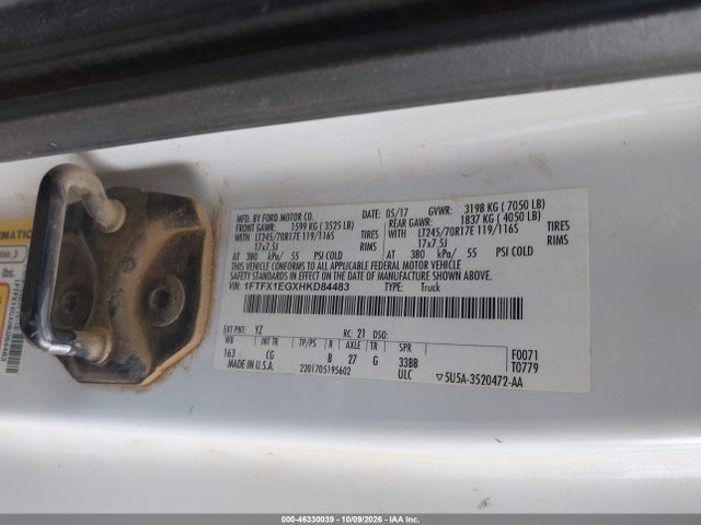 Продаж на аукціоні авто 2017 Ford F-150 Xl, vin: 1FTFX1EGXHKD84483, номер лоту: 46330039