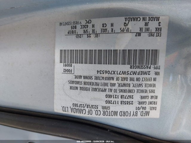 Продаж на аукціоні авто 2001 Mercury Grand Marquis Ls, vin: 2MEFM75W71X706534, номер лоту: 46330088