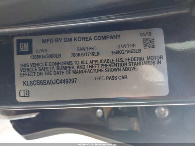 Chevrolet Spark Ls Cvt 2018 KL8CB6SA0JC449297 Image 9