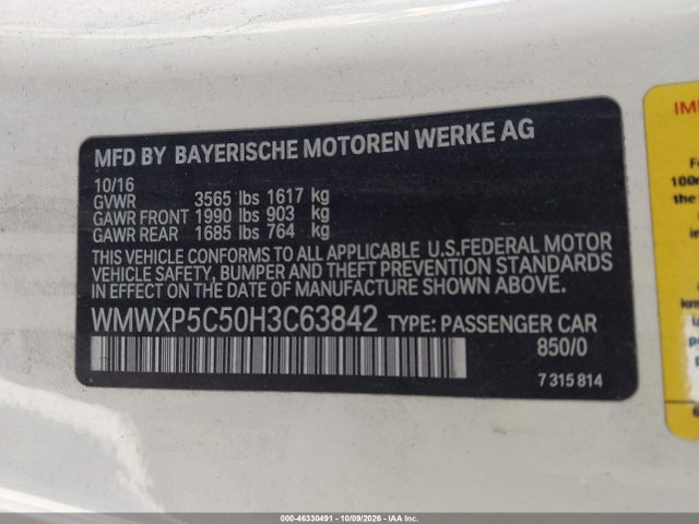 Mini Hardtop Cooper 2017 WMWXP5C50H3C63842 Image 9