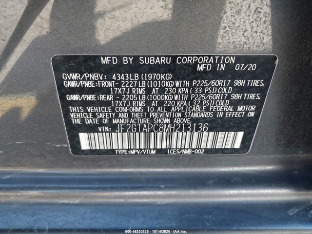 Subaru Crosstrek Premium 2021 JF2GTAPC8MH213136 Image 9