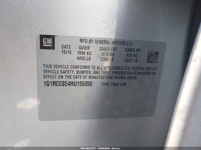 1G1RC6S54HU155058 Chevrolet VOLT LT