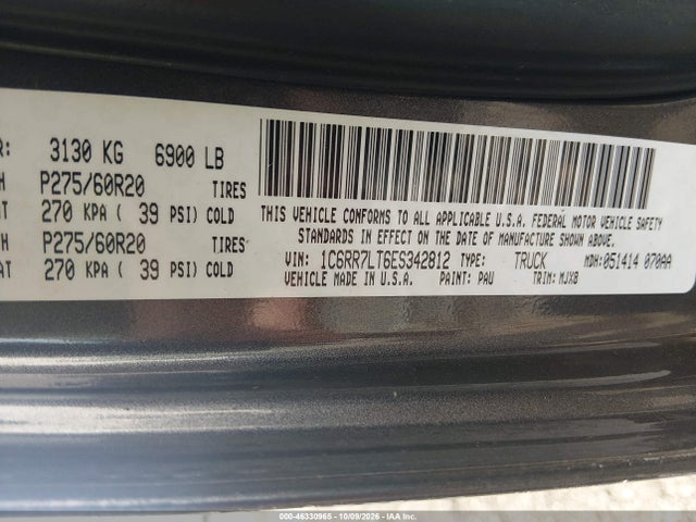 Продаж на аукціоні авто 2014 Ram 1500 Big Horn, vin: 1C6RR7LT6ES342812, номер лоту: 46330965