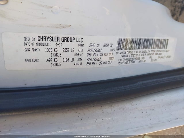 Dodge Grand Caravan Sxt 2014 2C4RDGCG9ER356859 Image 9