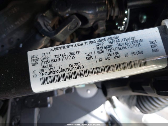 Продажа на аукционе авто 2019 Ford E-350 Stripped, vin: 1FC3E3K66KDC01480, номер лота: 46331865