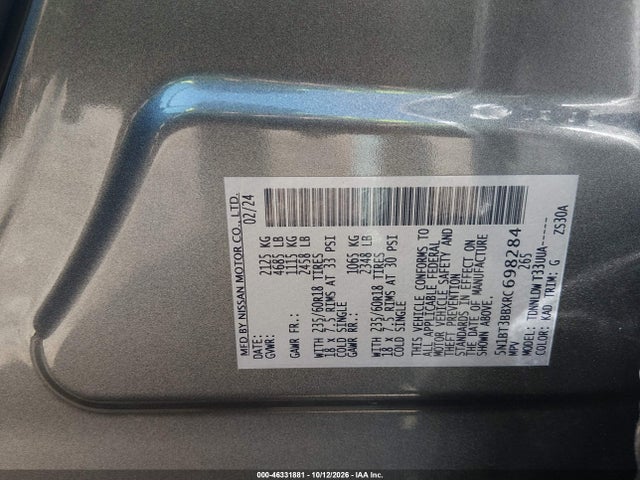 46331881 :رقم المزاد ، 5N1BT3BBXRC698284 vin ، 2024 Nissan Rogue Sv Intelligent Awd مزاد بيع