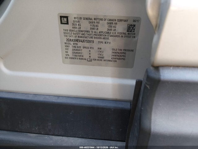 Aukcja sprzedaży 2018 Chevrolet Equinox Ls, vin: 2GNAXHEV4J6153919, numer aukcji: 46331944