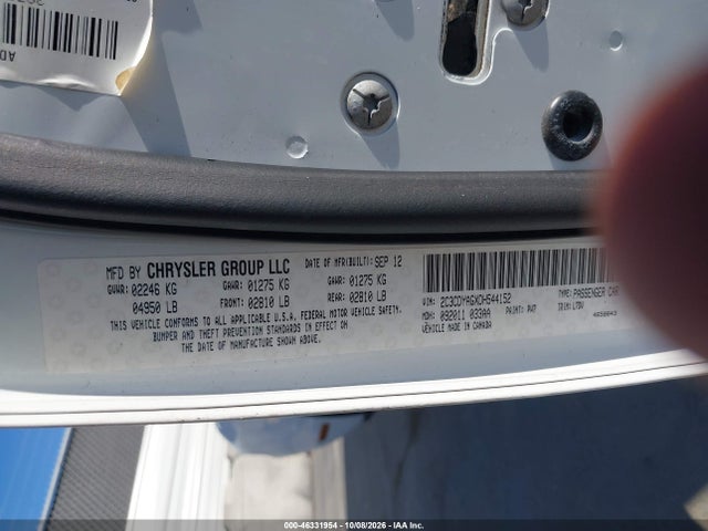 46331954 :رقم المزاد ، 2C3CDYAGXDH544152 vin ، 2013 Dodge Challenger Sxt مزاد بيع
