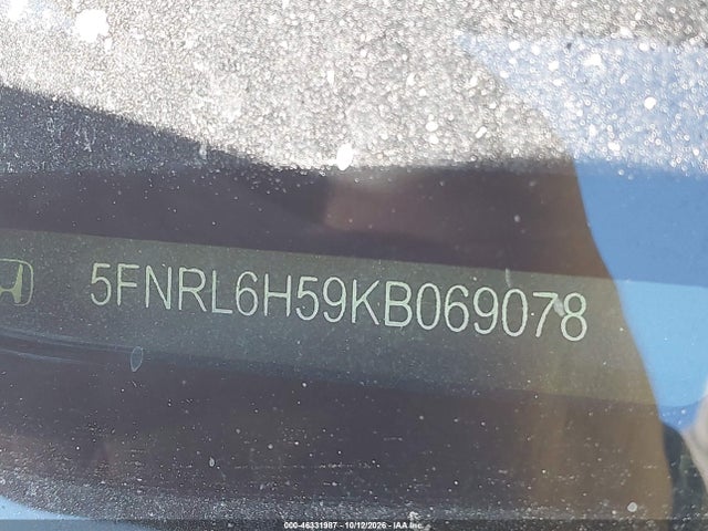 Продаж на аукціоні авто 2019 Honda Odyssey Ex, vin: 5FNRL6H59KB069078, номер лоту: 46331987