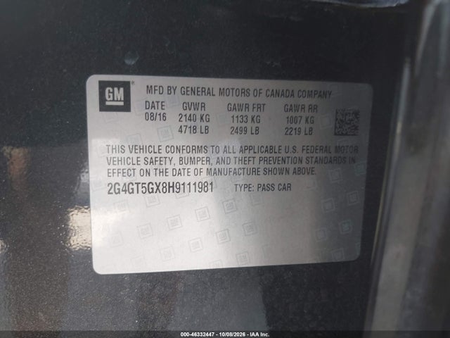 Продажа на аукционе авто 2017 Buick Regal Turbo Gs, vin: 2G4GT5GX8H9111981, номер лота: 46332447
