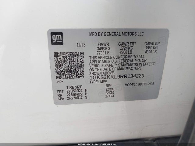 Продаж на аукціоні авто 2024 Gmc Yukon Xl 4wd Denali Ultimate, vin: 1GKS2KKL9RR134220, номер лоту: 46332475